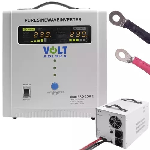 Invertor Sinus PRO 2000E, 3 functii, convertor DC/AC, sursa alimentare UPS, incarcator automat, 2000VA, 45/65Hz, 22x33,5x23cm - imagine 9